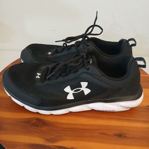 Under Armour Charged Assert Mens 13 4E Black Running Shoes Sneakers 3024857